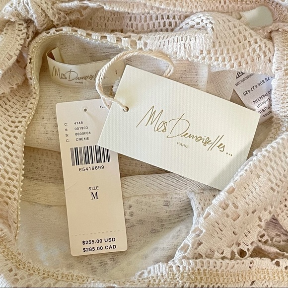 NWT Anthropologie Mes Demoiselles Fanti Plunging V Lace Bodysuit in Ecru XS - SM - Picture 15 of 15